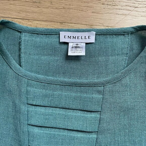Emmelle Women's Blouse Top Round Neck Short Sleeve Pullover Solid Green Size 0 - Picture 2 of 6